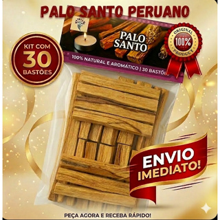 Palo Santo Peruano Legít  30  CORTE EXCLUSIVO  (Palitos) Limp energ  DESCARREGO + instruções uso em Oferta na Shopee