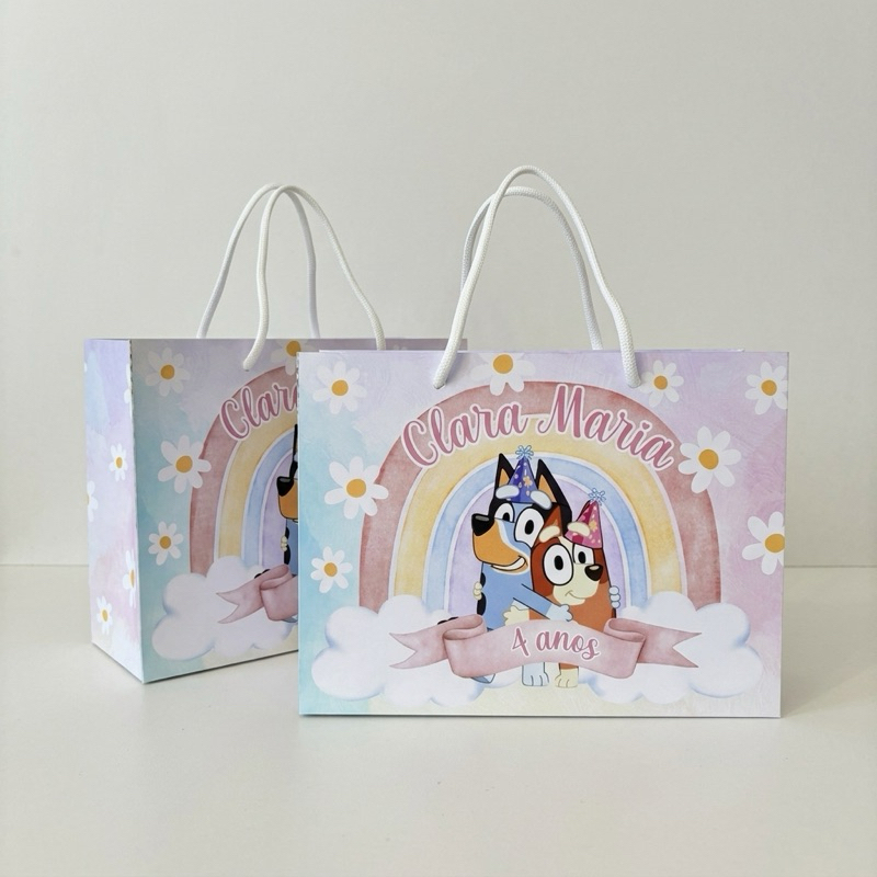 10 Sacolinhas surpresas lembrancinhas personalizadas - Bluey