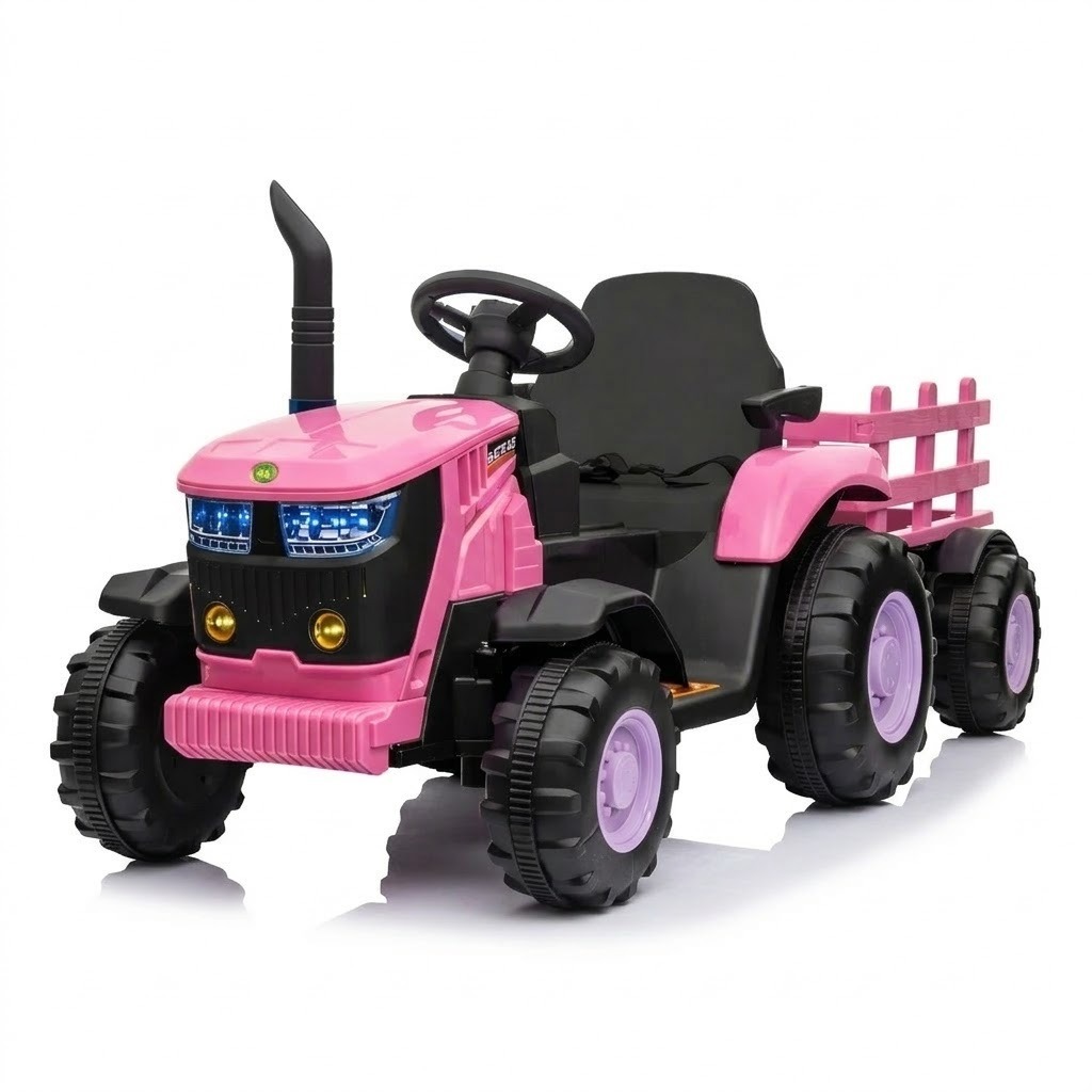 Trator Elétrico Infantil Quadriciclo com Carretinha e Controle Remoto Carro 12v Zippy