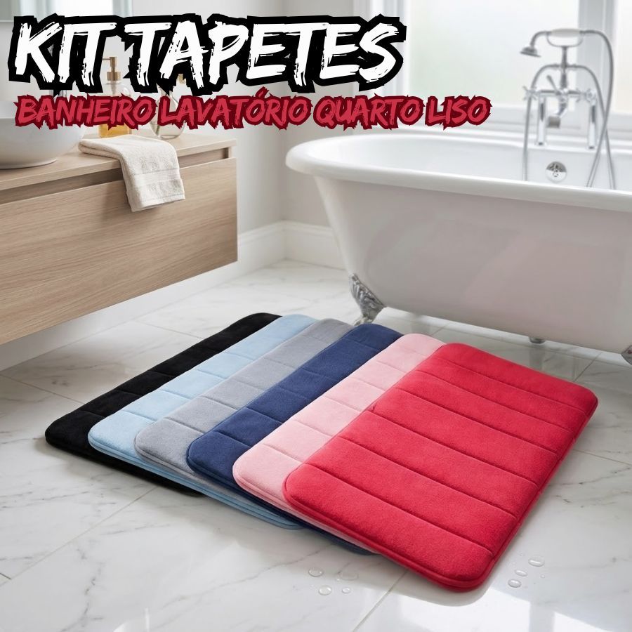 1ou 2 pçsTapetes de Banheiro Lavatório Quarto Liso Passadeira Antiderrapante 60cmx40cm