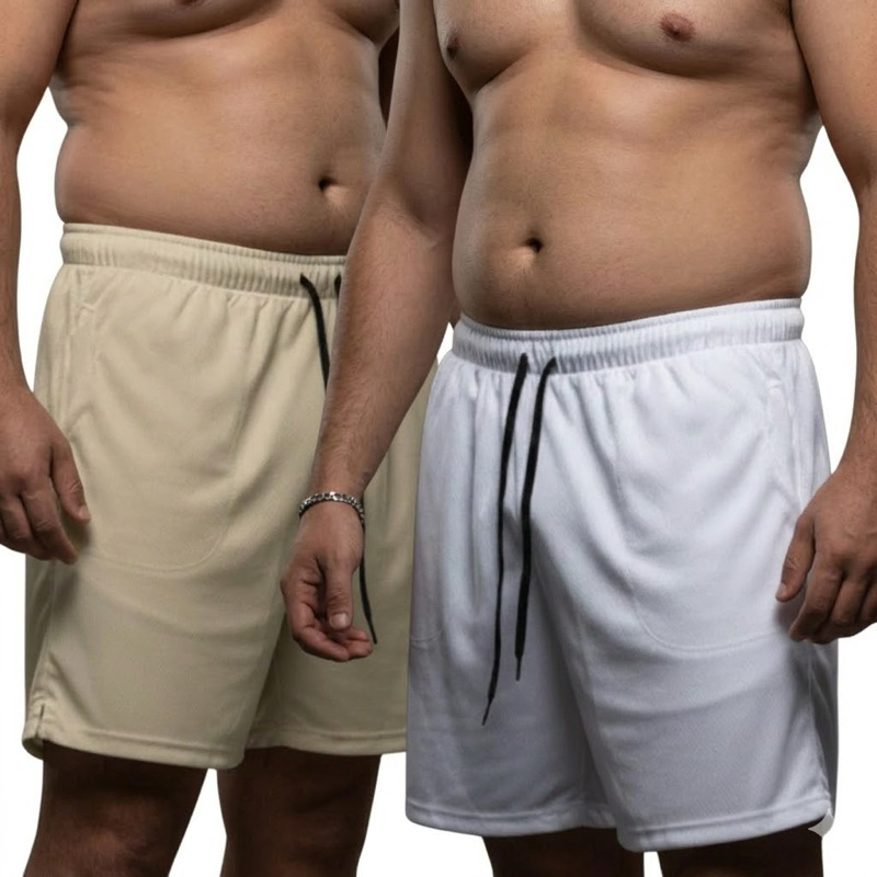 KIT 2 Bermudas Dry Fit Com Bolso Plus Size G1 ao G3 em Oferta na Shopee