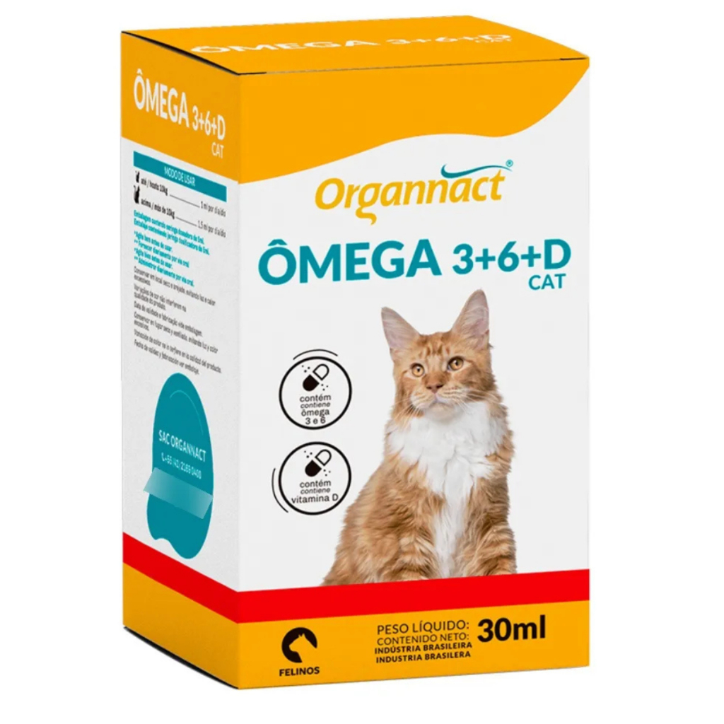Organnact Omega Cat 3+6+d 30ml - Suplemento Vitamínico