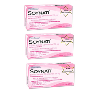 Kit 3 Soynati 150mg para menopausa 30 Cápsulas PharmaScience em Oferta na Shopee