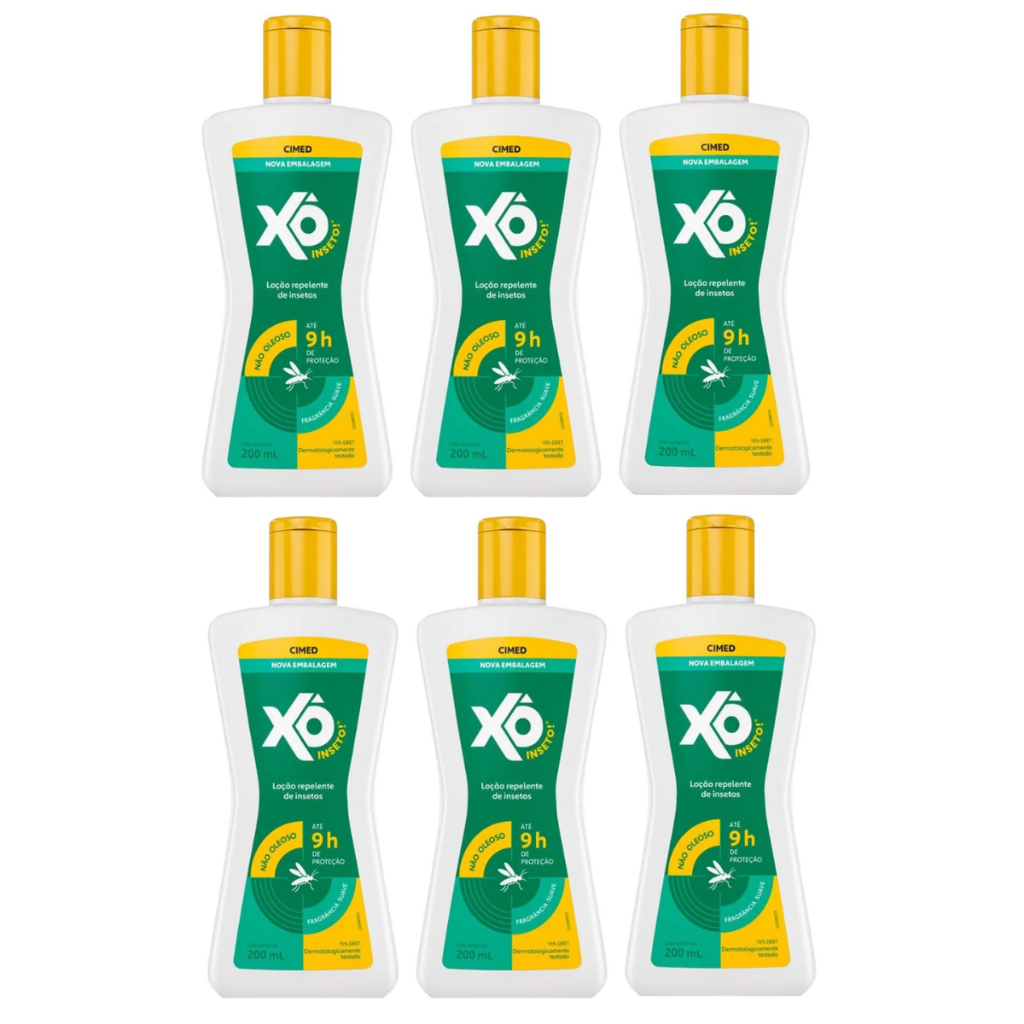 6 Un Repelente Xo Inseto Loção Hidratante 200ml