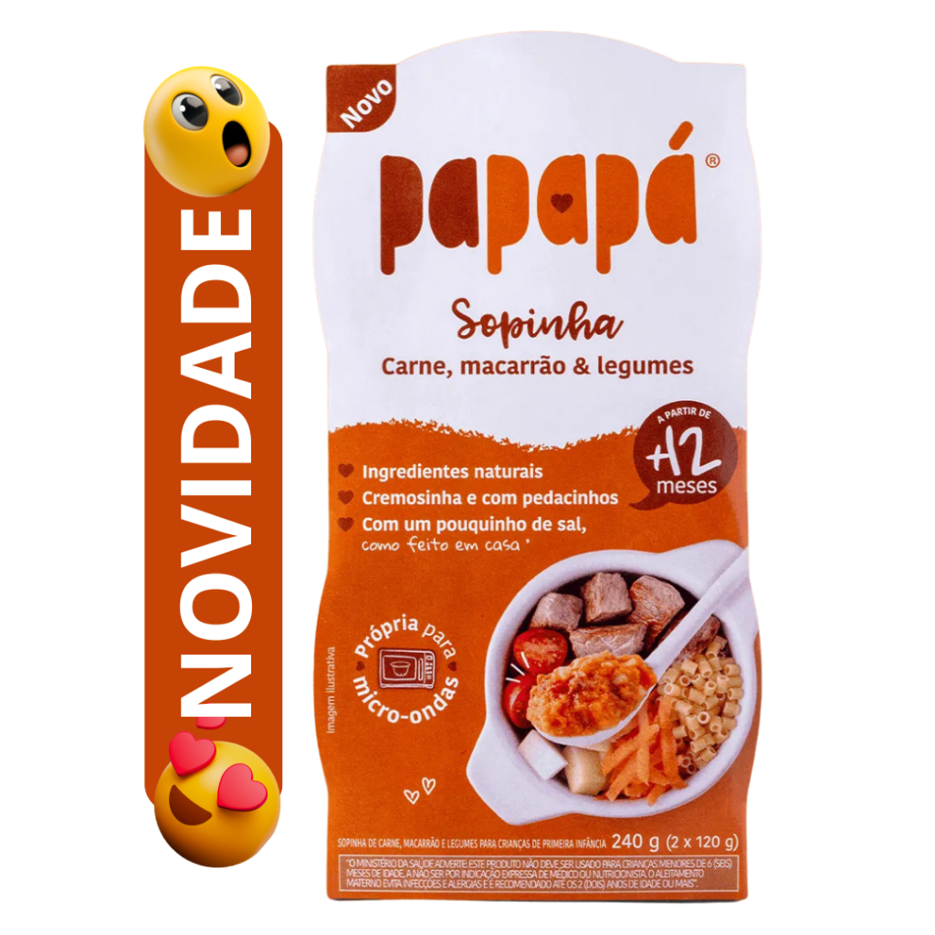 Sopinha Papapá 4 Sabores Disponíveis +6 Meses 240g