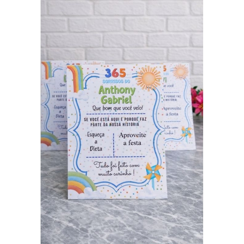 Centro de Mesa Personalizado para Festa | Plaquinha Decorativa