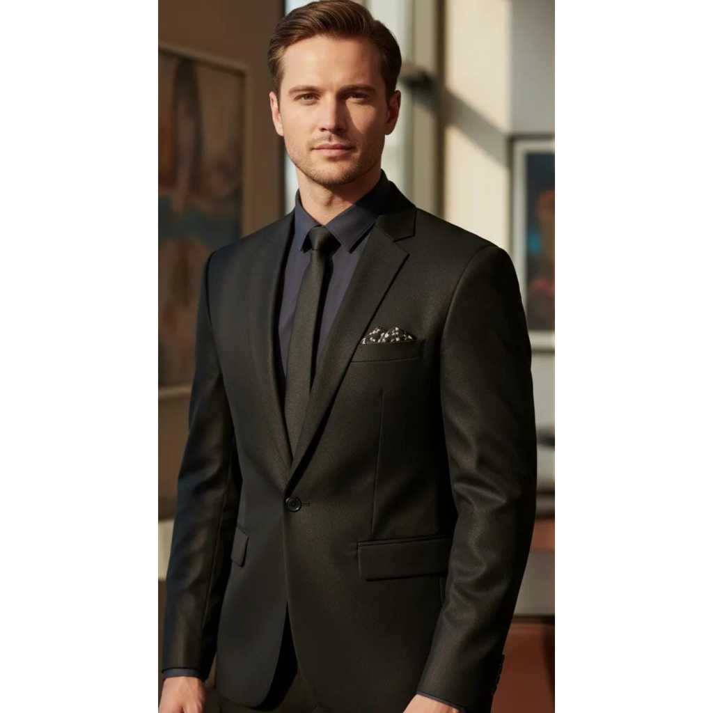 Terno Masculino Oxford Preto Forrado - Forro especial Luxoso - Gravata de Brinde Frete Gratis 2026 Direto da Fabrica