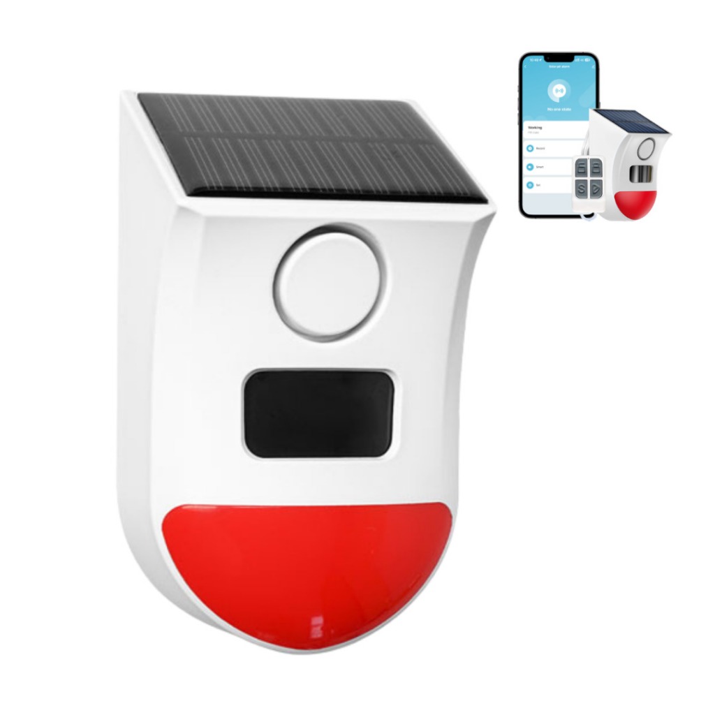 Alarme WiFi Solar Sensor Presença Sirene 120dB IP65