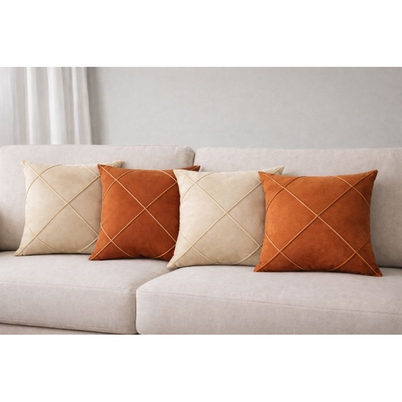 4 capas de almofada com de suede drapeado 45x45