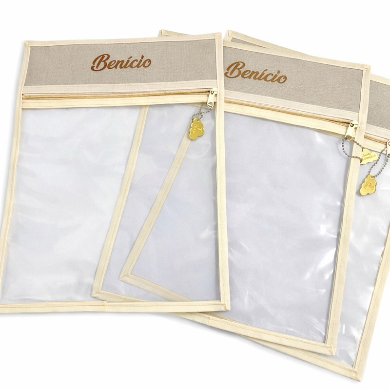 Saco de Maternidade Personalizado com Nome | Organizador Bebê Transparente | Saquinho Roupa Maternidade