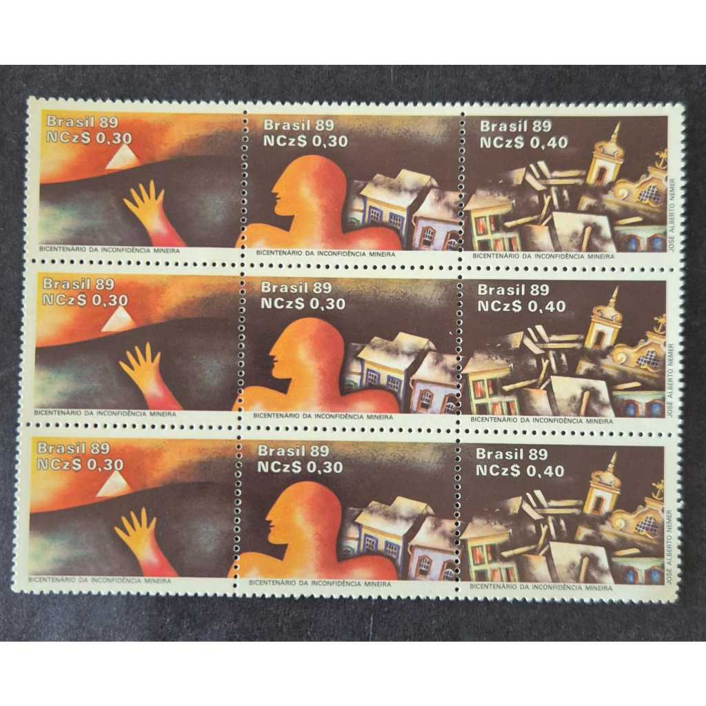 Selo dos correios. Bicentenário da inconfidência mineira 1989 - Selos Mint. C1627 a C1629. Filatelia