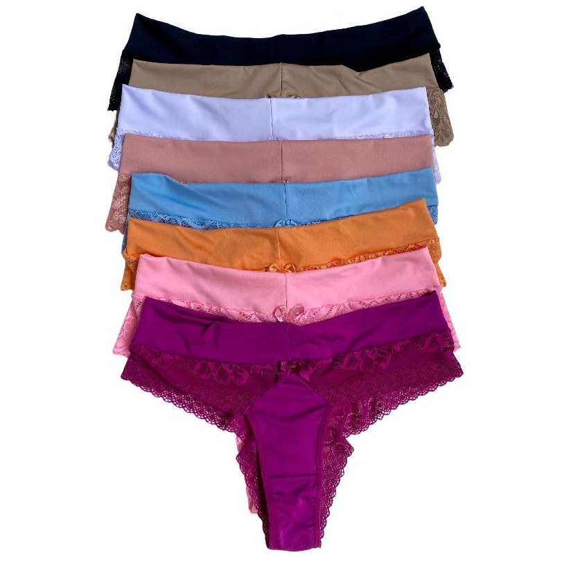 Kit Calcinha Cós Duplo Fio dental  com Renda Sexy com forro de algodão em Oferta na Shopee