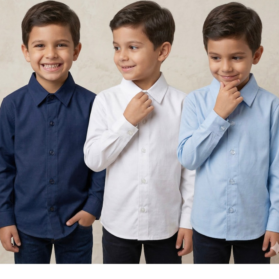 Camisa Menino Social Lisa Premium Festas Tamanho 2 Ao 10