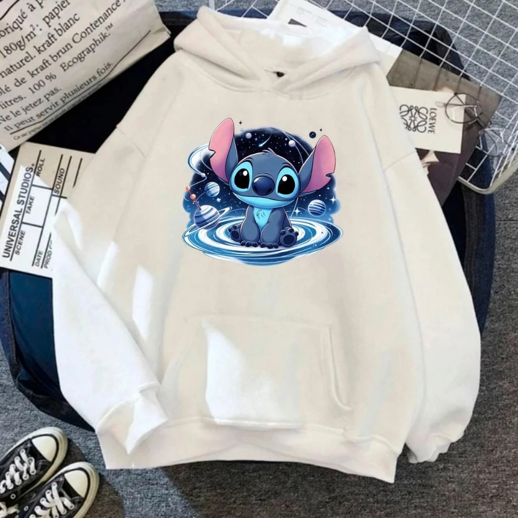 Moletom Canguru Unissex Lilo Stitch Espaço Agasalho Casaco Blusa De Frio Blusão Capote Flanelado