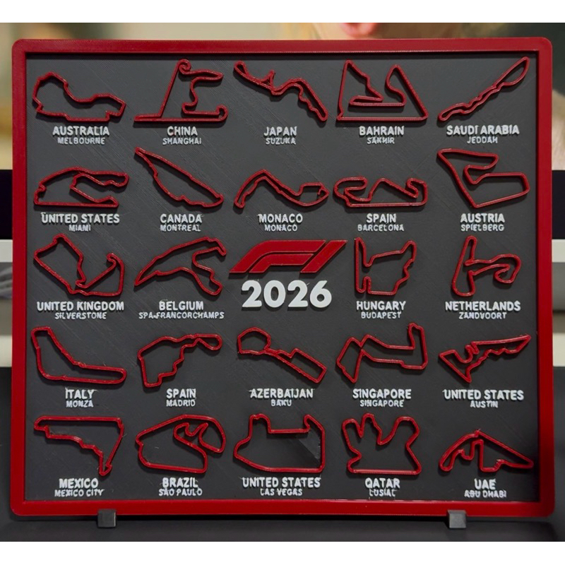 Quadro Decorativo com Circuitos F1 2026