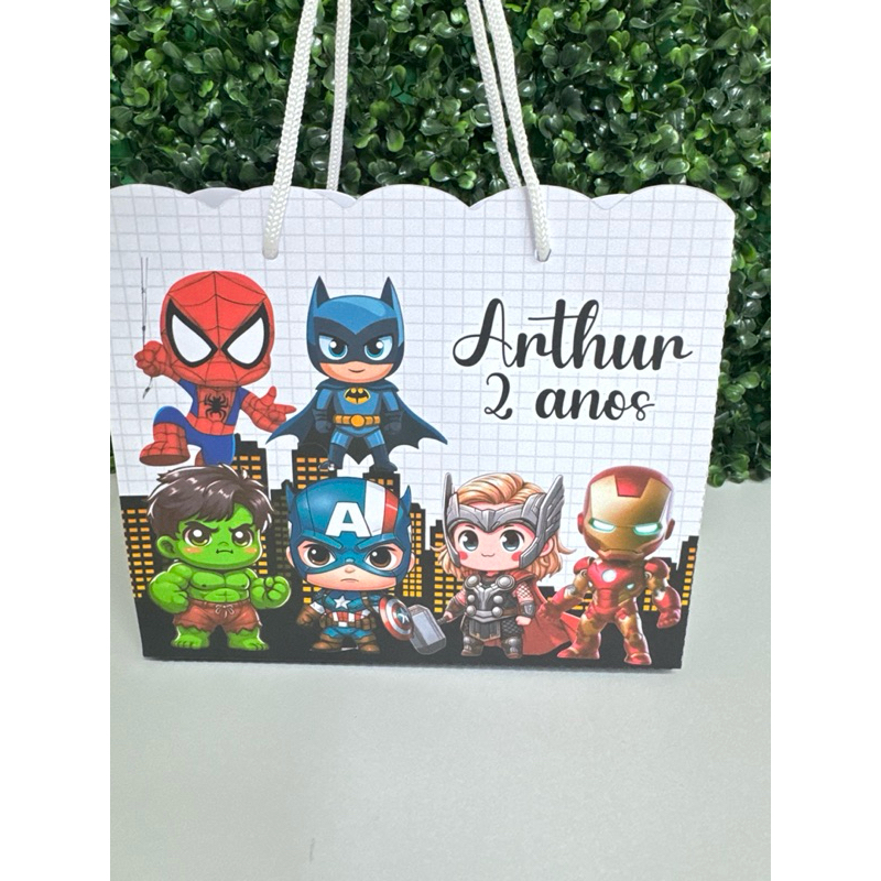 Sacolinha surpresa super heróis cute/ PEGUE E MONTE/ lembrancinhas heróis/ personalizados heróis/ sacolinha vingadores