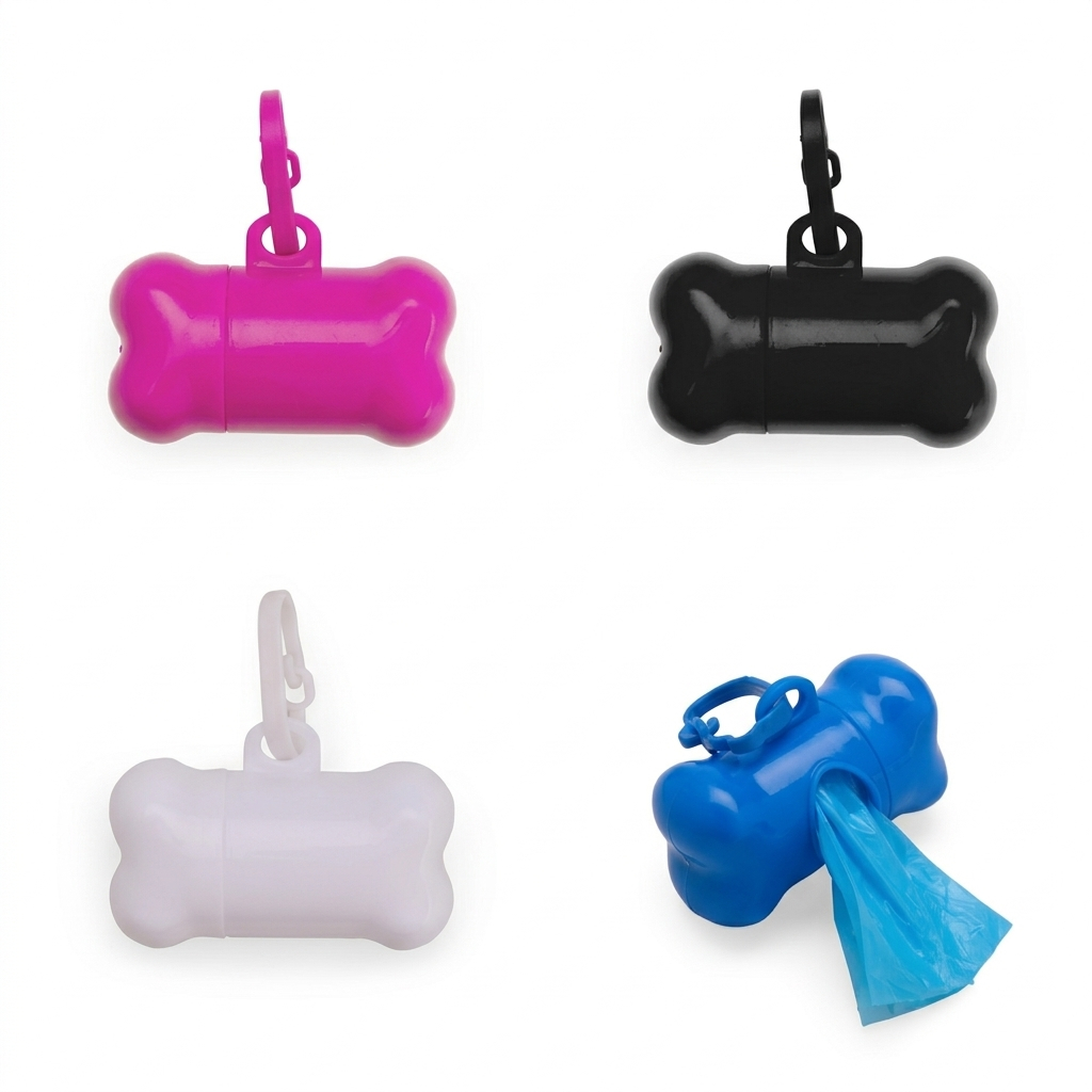 Porta Saquinho Higiênico Pet Com Mosquetão E Refil Cachorro Saco Fezes