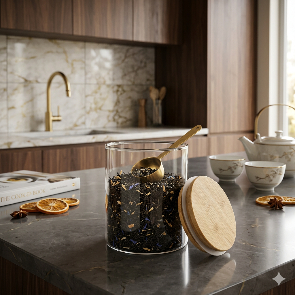 Pote de Vidro Borossilicato com Tampa de Bambu Hermética 550ml Organizador de Mantimentos Multiuso para Cozinha de Luxo*