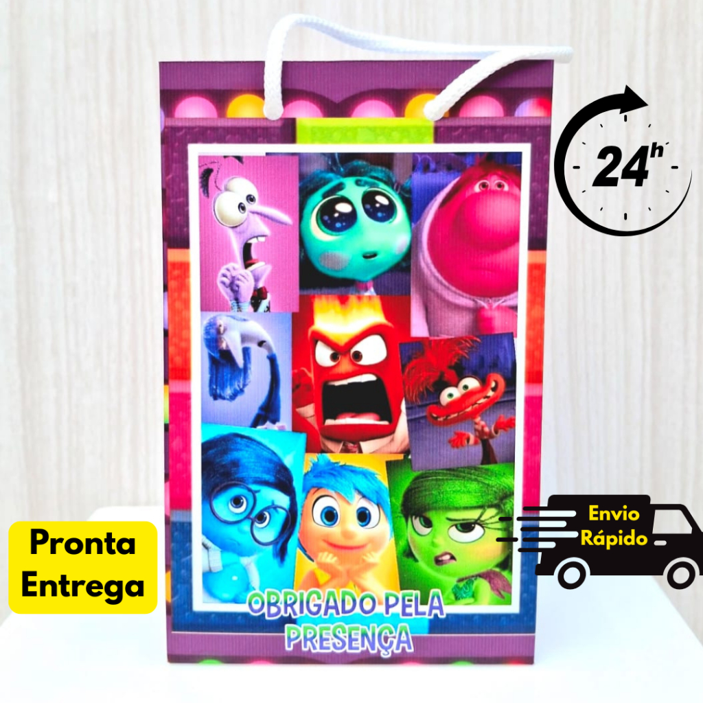 Kit  Sacolinhas P Surpresa Personalizada Divertidamente Lembrancinha Pronta entrega  PEGUE E MONTE