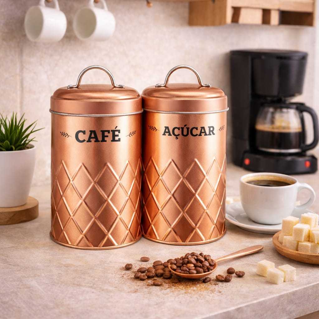 Kit Potes para Café e Açúcar 2200ML em Oferta na Shopee