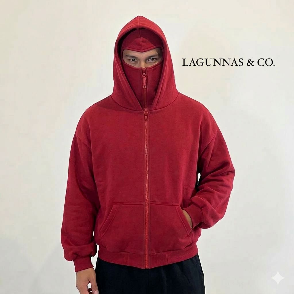 CASACO DE MOLETOM COM BALACLAVA UNISEX