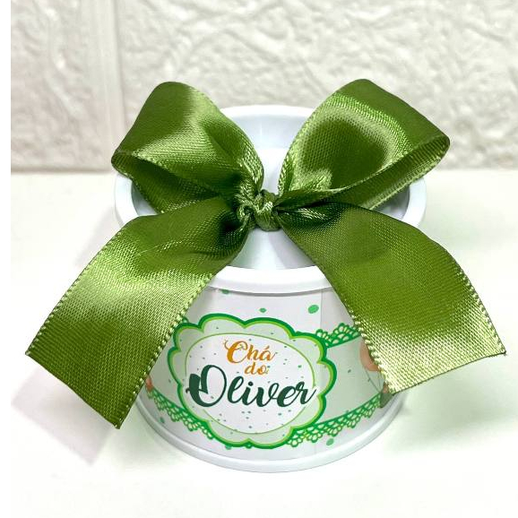 Tubo lata personalizada tema Urso verde latinha lata festa infantil Tubo lata aniversario chá revelação lata cha bebê