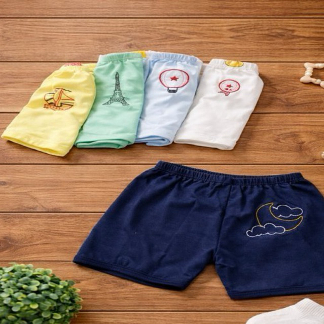 Kit com 3 shorts de bebê menino 100% algodão estampas sortidos