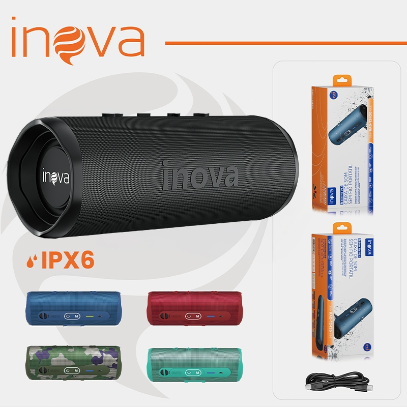 INOVA Caixa De Som Bluetooth Tws Estéreo Alta Hifi Longa Duração IPX6 Speaker Portátil Som Potente Casa Caixa Som em Oferta na Shopee