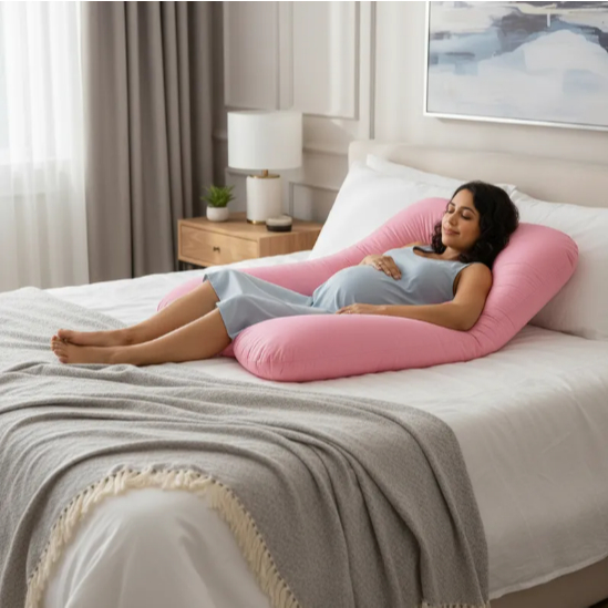 Almofada Gestante Corpo Inteiro Conforto Para Dormir Melhor na Gravidez