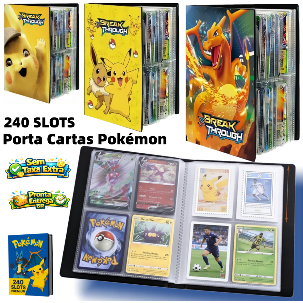 Pokémon Álbum Porta Cartas TCG 240 400 540 Cartas Capa PVC