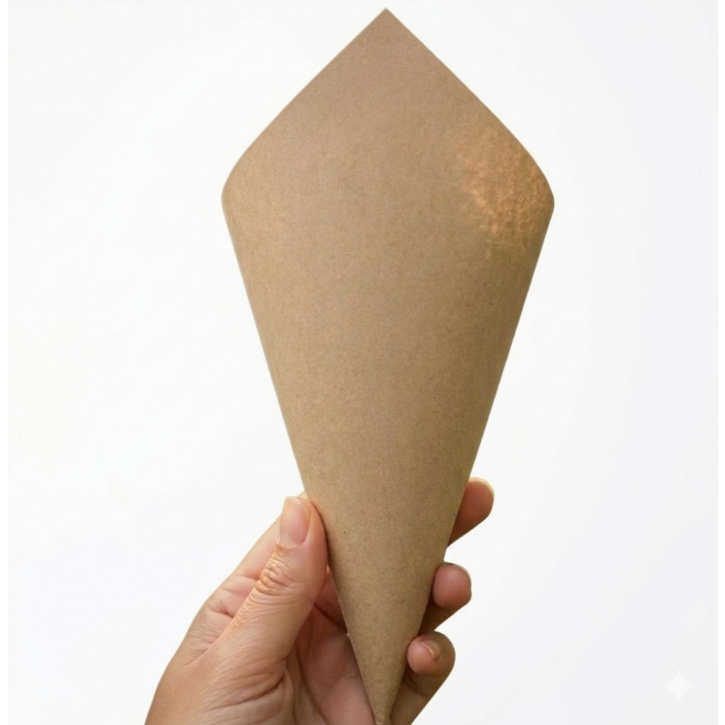 Cone em Kraft ou Papel branco Sem personalização