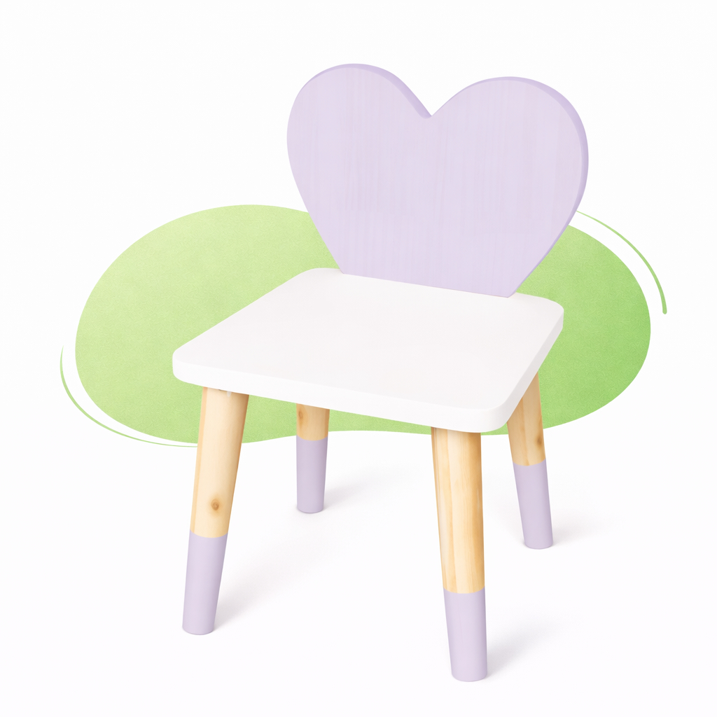 Livro Cadeira Infantil Madeira Coração Grande Lilás Mobiliário Quarto Brinquedo Pedagógico Criança Kit Livro Educativo