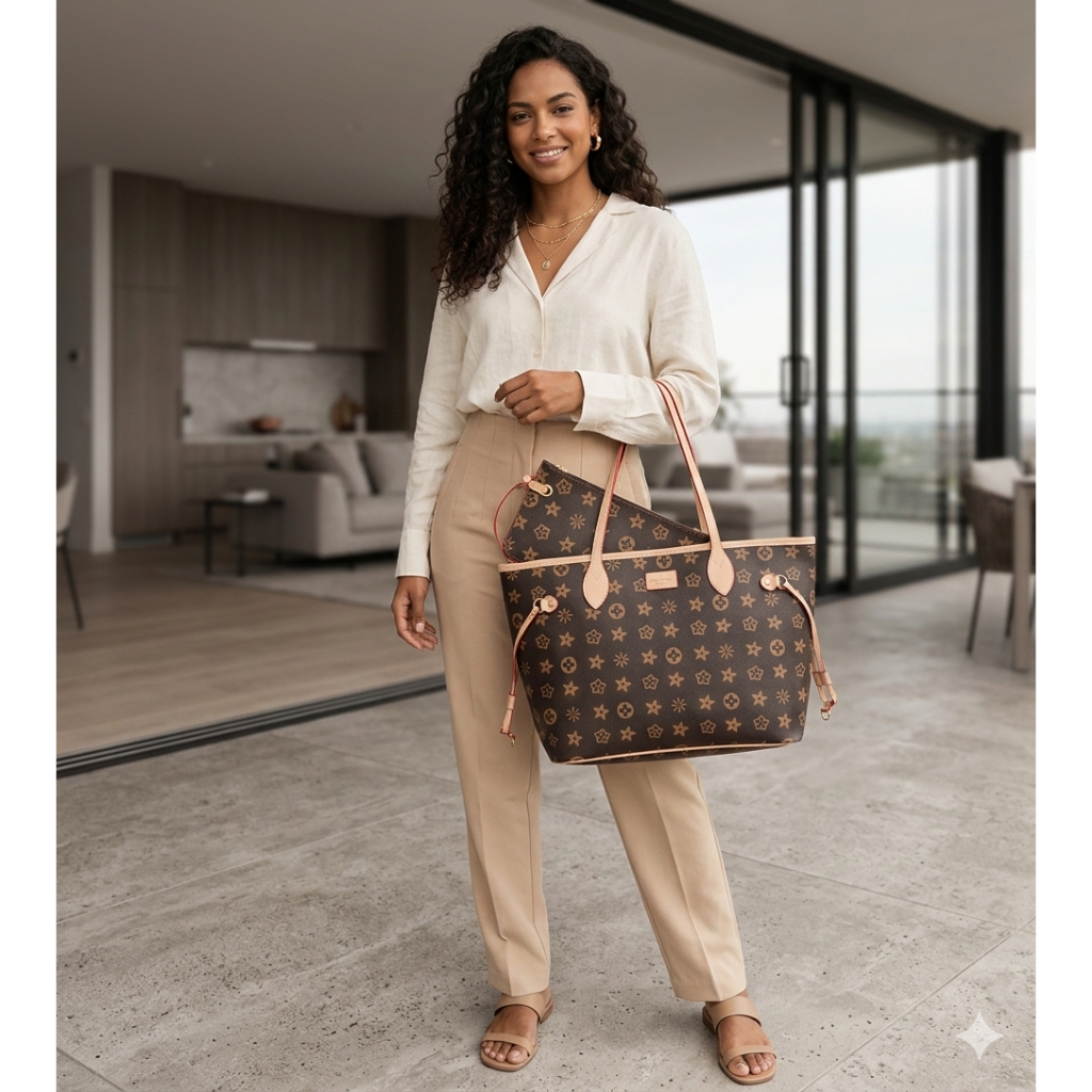 Bolsa Feminina Grande Viagem Bolsa Tote Espaçosa + Carteira/porta moedas Envio Imediato