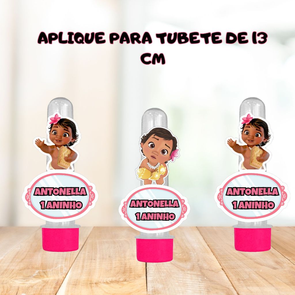 Apliques para Tubete Personalizados Moana | Qualquer Tema | Festa Infantil | Lembrancinhas