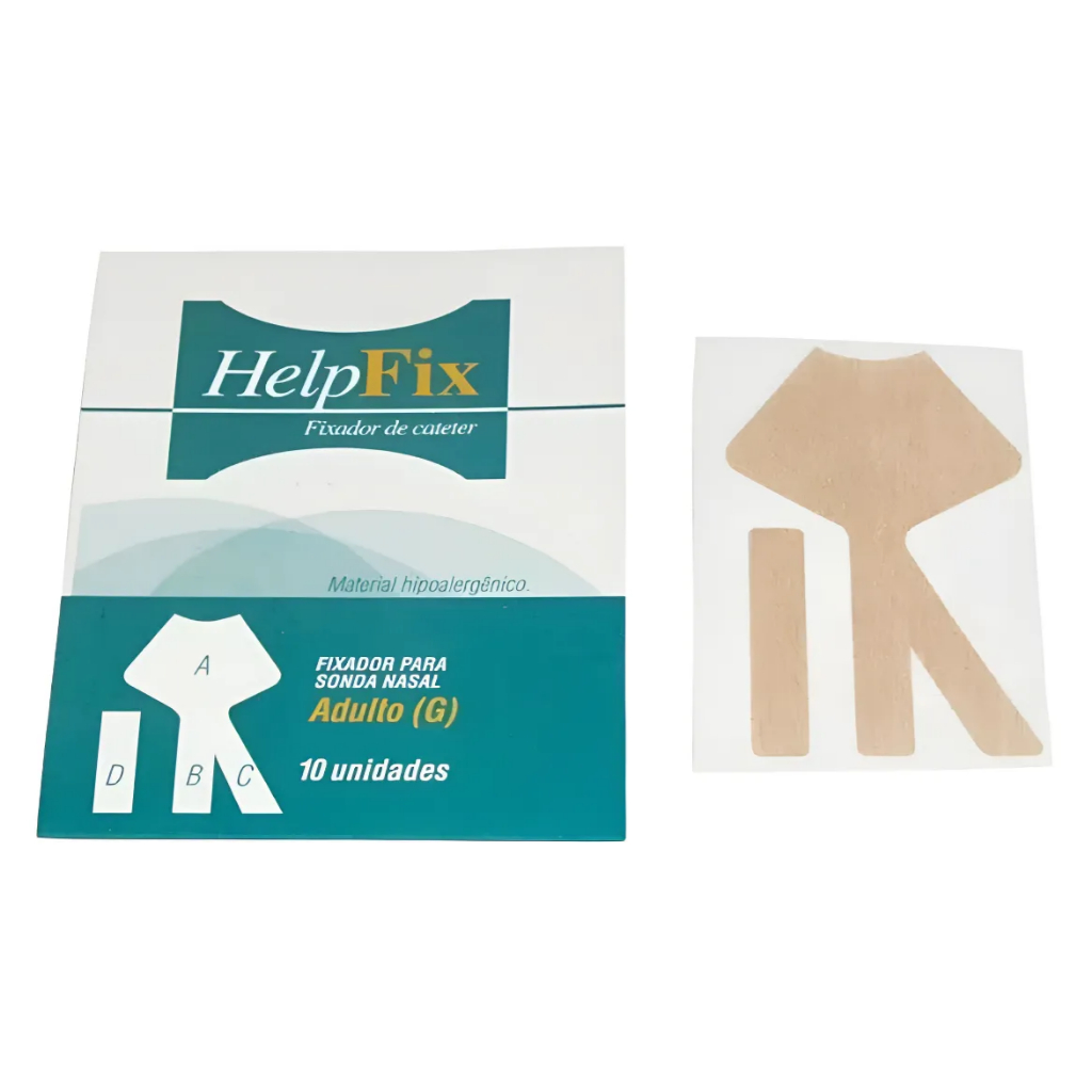 Fixador De Sonda Nasal Helpfix Adulto Bege Kit Com 10 Unidades