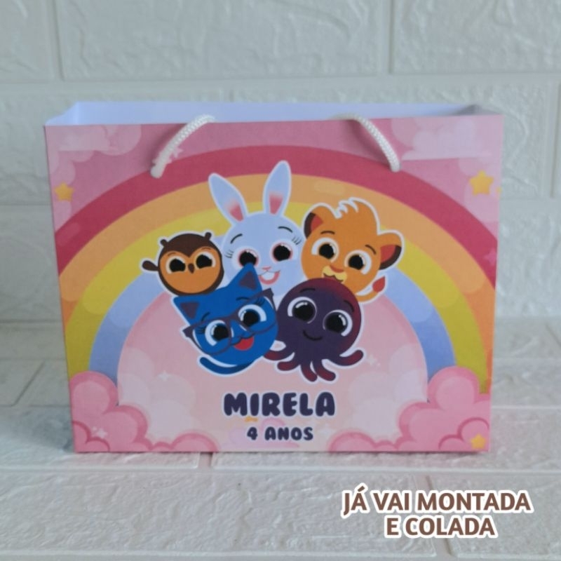 Sacolinha Personalizada Bolofofo Menina ( já vai montada) Lembrancinha |Aniversário |Festa Infantil