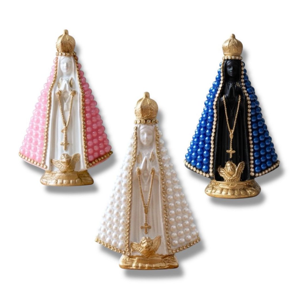 Imagem Nossa Senhora Aparecida Branca Perola Perola 15 Cm em Oferta na Shopee