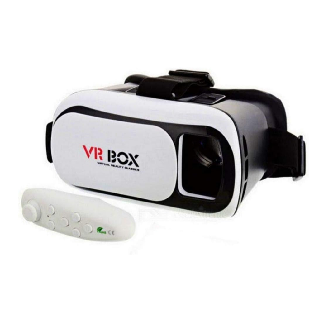 Óculos VR Box Realidade Virtual 3D para Celular com Controle Bluetooth Android iPhone Jogos Vídeos