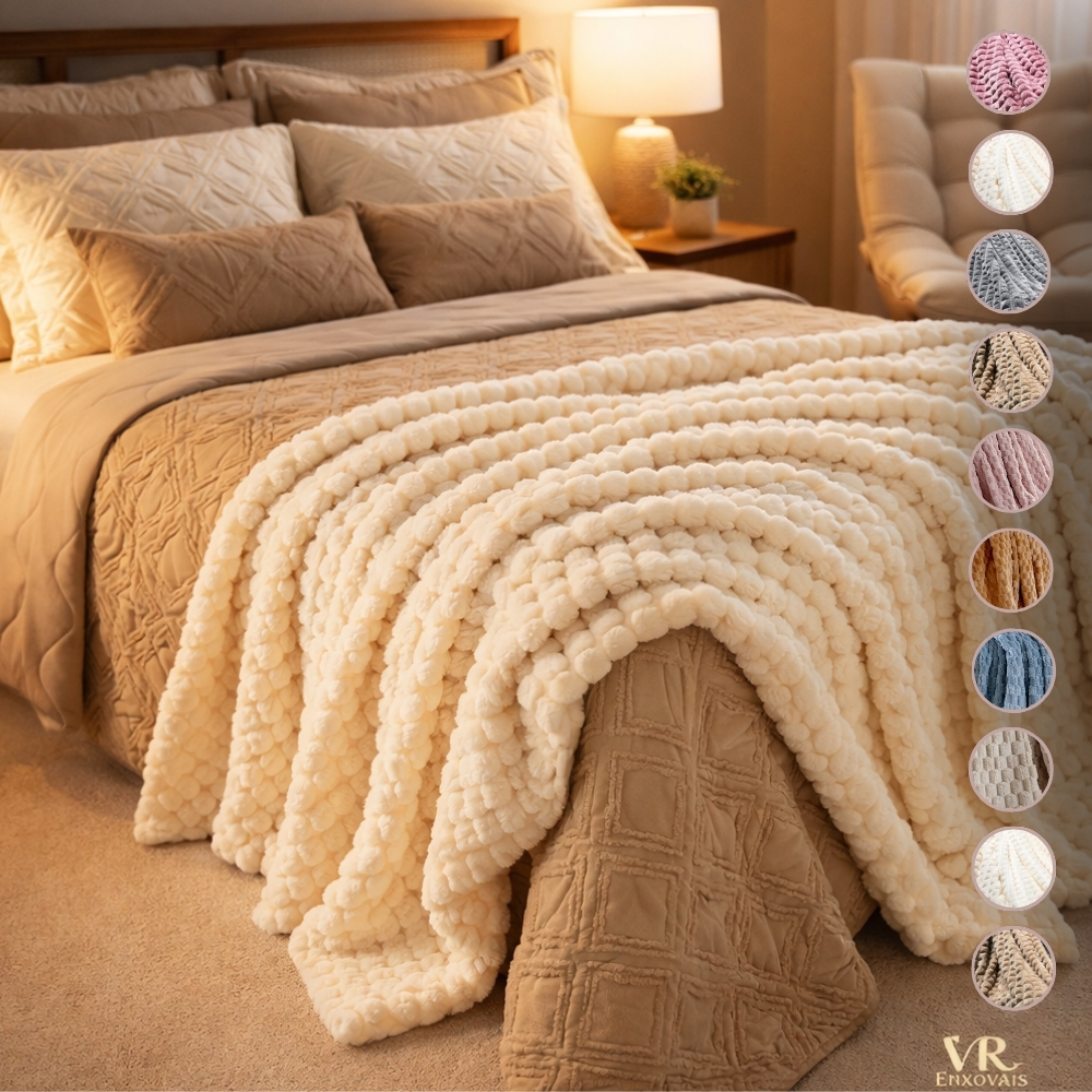 Cobertor Manta QUEEN Plush Coberta Willow Super Macia Gramatura 320g/m² em Oferta na Shopee