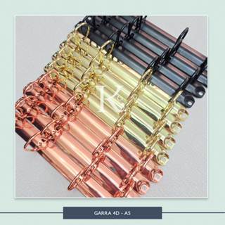 Kit 2 garras para fichário - A5 - 4 argolas D  -25 MM - 21cm - Com rebite em Oferta na Shopee