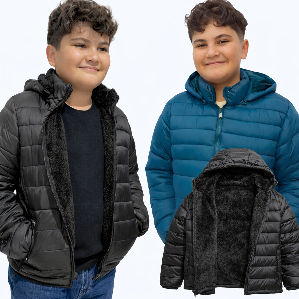 Jaqueta de frio peluciada infantil masculina feminina blusa casaco puffer corta vento Primeira linha em Oferta na Shopee