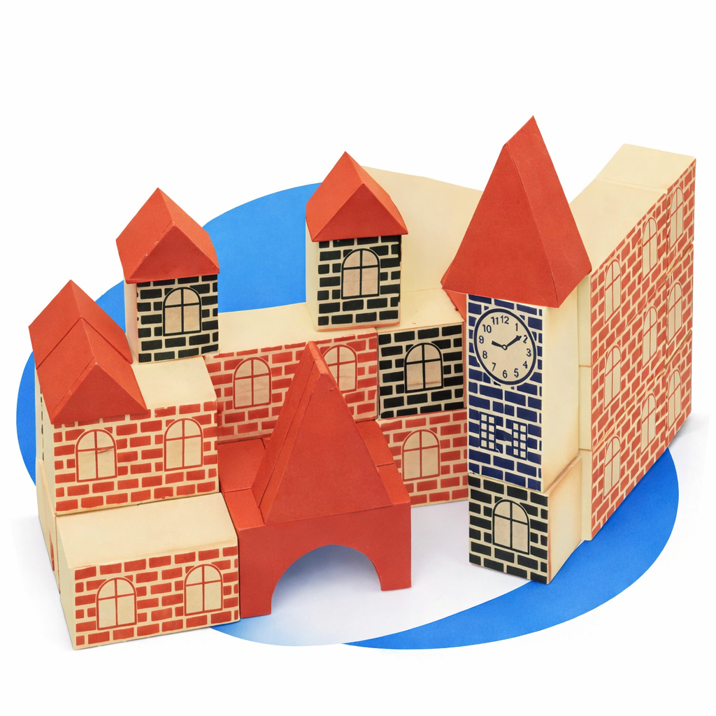 Imagem Blocos Montar Xalingo Engenheiro 73 Peças Madeira Infantil Construção Coordenação Motora Brinquedo