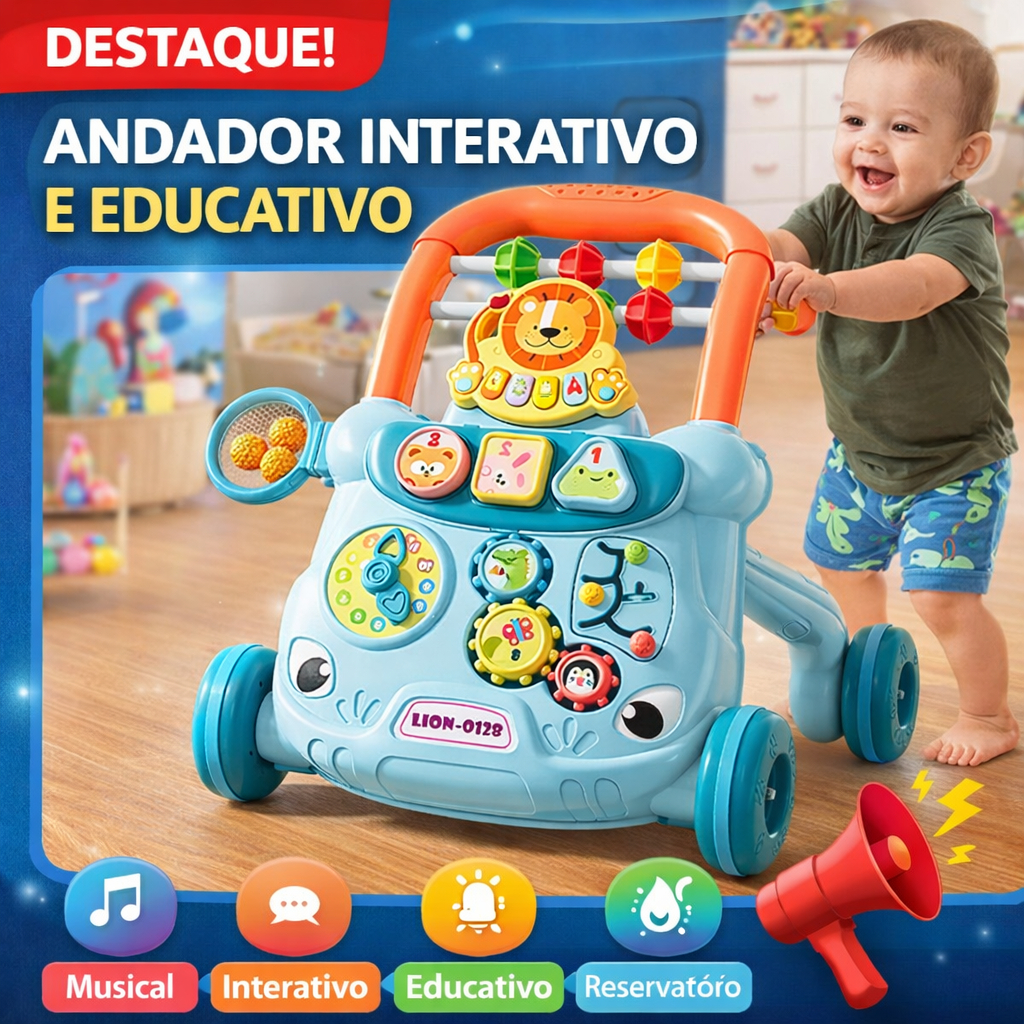Andador Infantil Baby Educativo Musical Primeiros Passos Atividades Interativas 12 Meses+