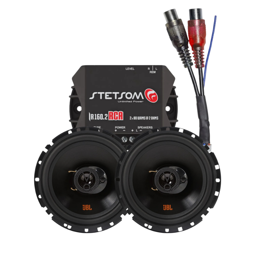Kit Som Automotivo Completo Amplificador Stetsom IR 160.2 + 2 Alto-falantes JBL FLEX4 FLEX4 6 Polegadas