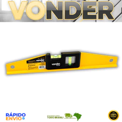 Nível De Aluminio Com Base Magnetica 14'' Trapeziodal Vonder Resistente Original Oferta Premium