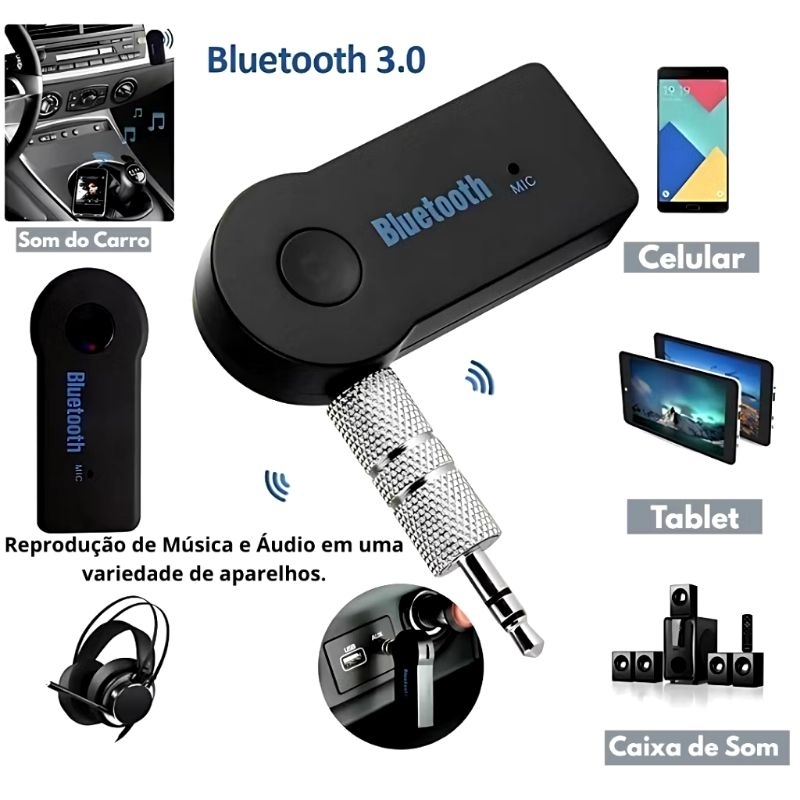 Adaptador Receptor de Áudio Bluetooth