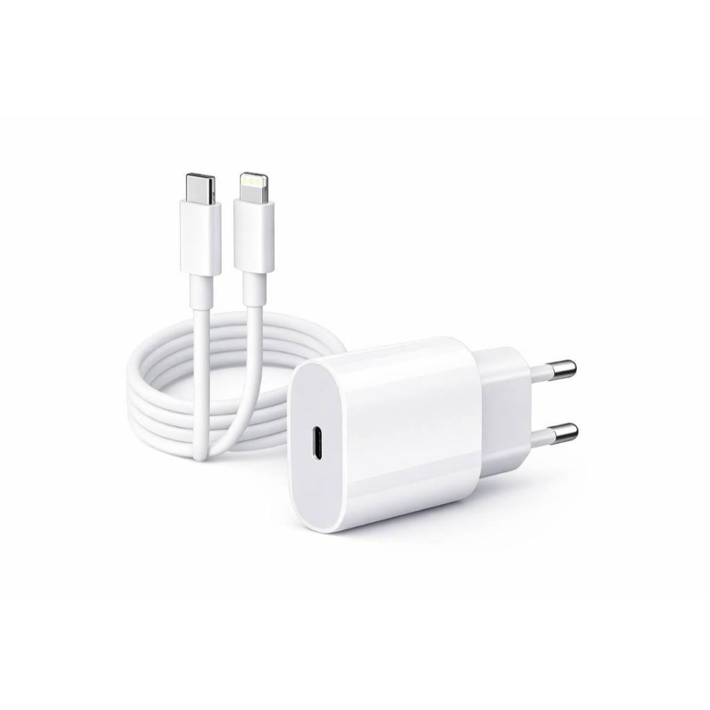 Carregador 20W Turbo Inova com Cabo Lightning iPhone 11 12 13 14 Carga Rápida USB-C