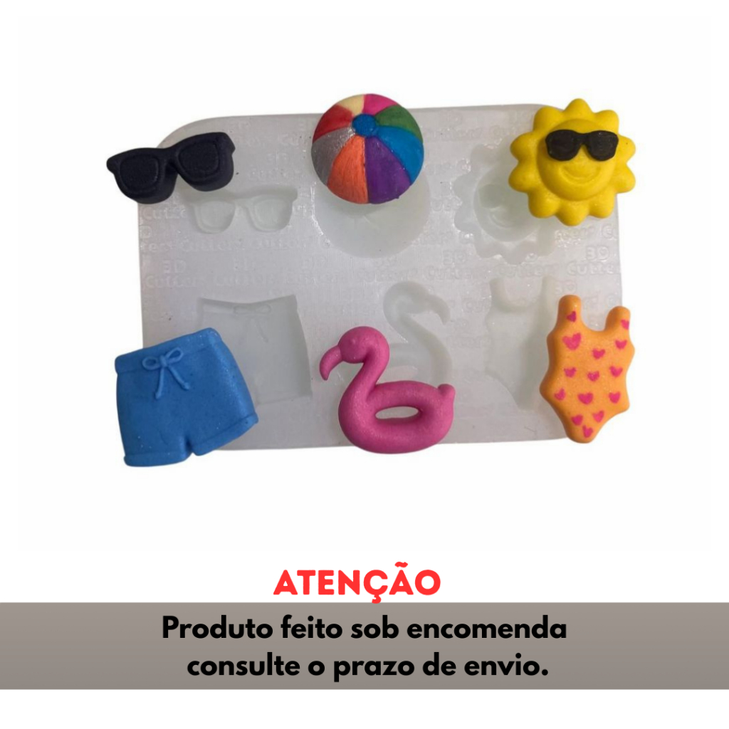 Molde de Silicone para apliques de Artesanato - Festa da Piscina