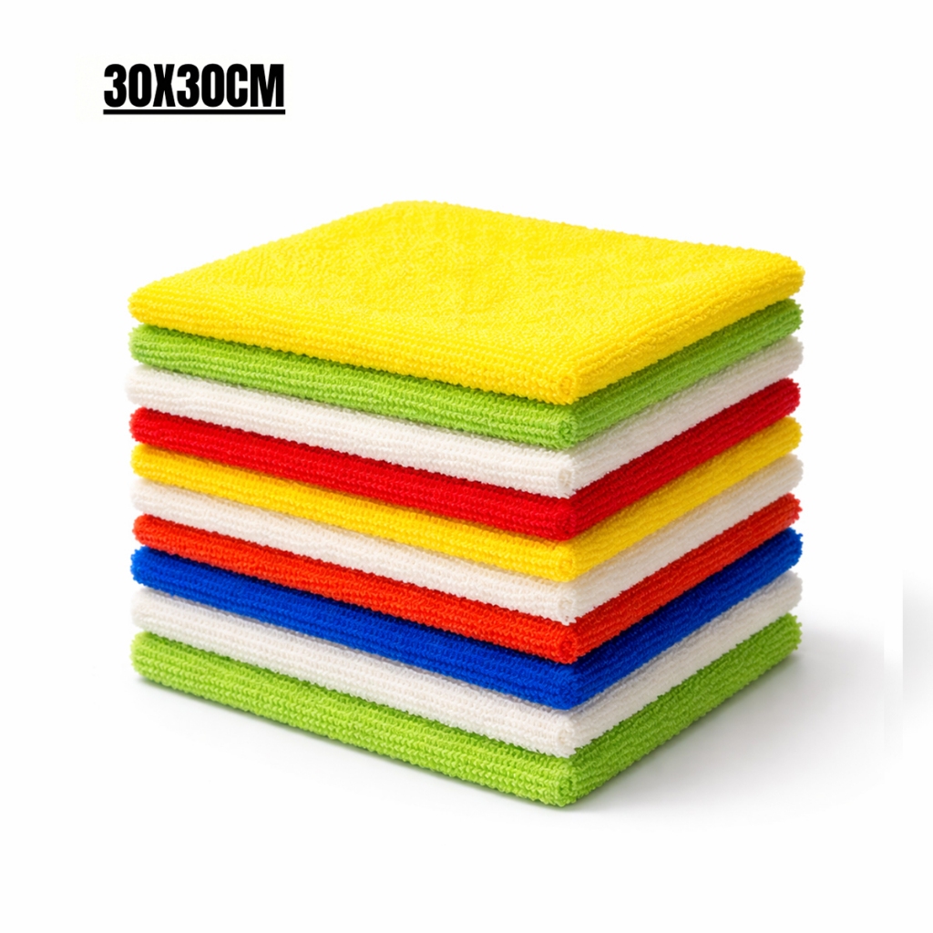 Kit 05 Pano de Microfibra para Limpeza Lavagem a Seco Magico Flanela Anti Risco 30x30