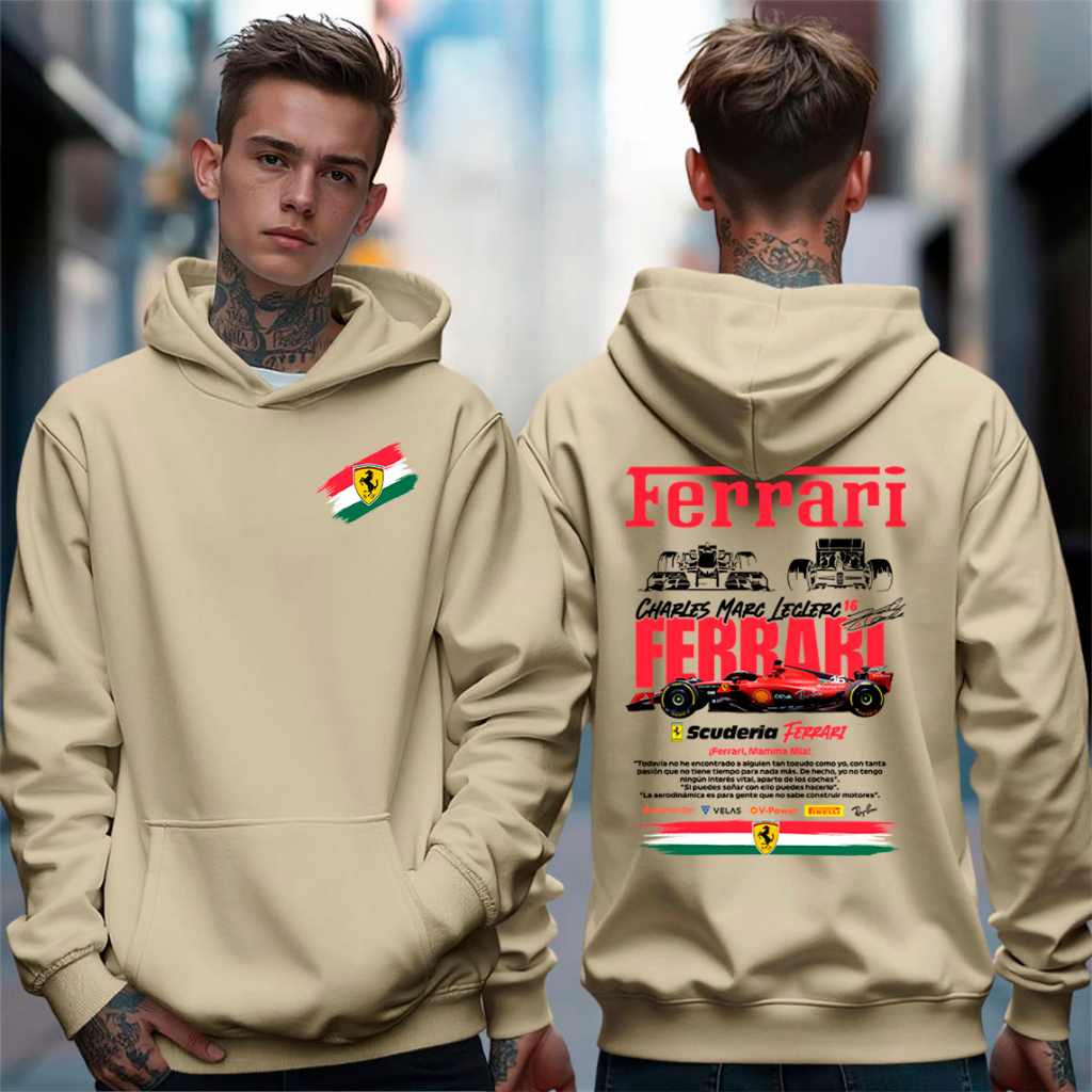 Blusa Moletom Carro Formula 1 Ferrari Leclerc F1 Zuma3